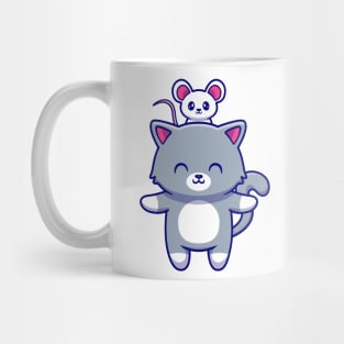 Cute Cat With Cute Mouse Mug